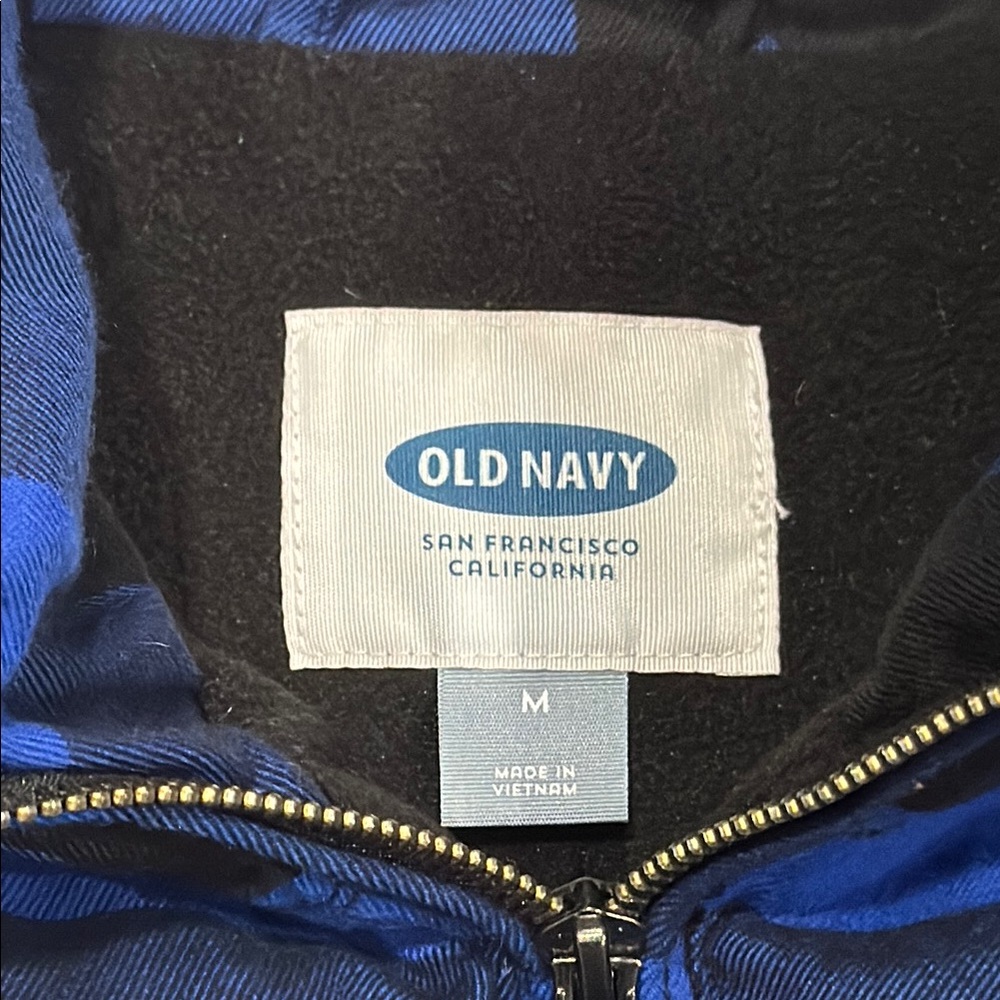 ON Checkered Puffer Vest Blue Black MEDIUM - Picture 13 of 13